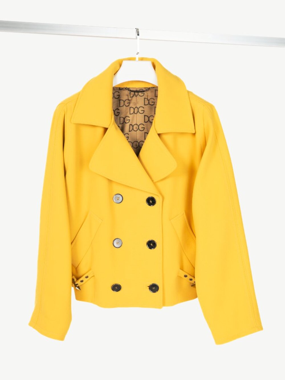 Dolce & Gabbana Yellow Crepe Double-Breasted Jacket